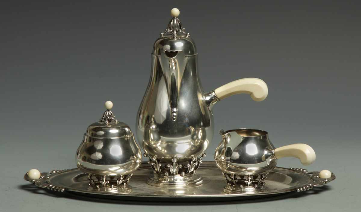 Appraisal: Fine Woodside Sterling Co NY Pc Sterling Silver Tea Set