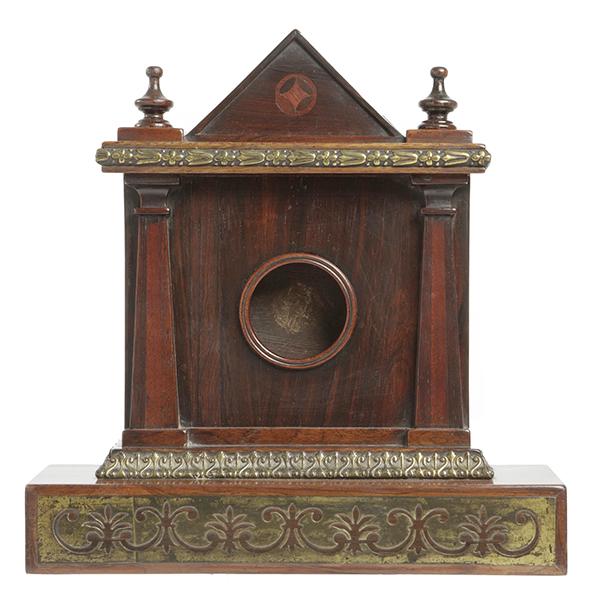 Appraisal: A WILLIAM IV ROSEWOOD AND PARQUETRY PORTICO POCKET WATCH HOLDER