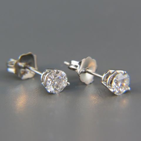 Appraisal: Diamond Stud Earrings carat round brilliant high grade k white