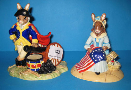 Appraisal: Royal Doulton Bunnykins Figures Betsy Ross DB and George Washington