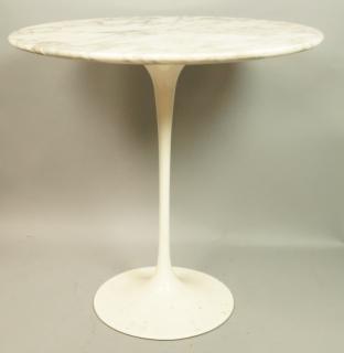 Appraisal: Round White Marble EERO SAARINEN Tulip Side Tabl Round White