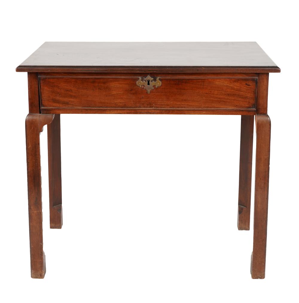 Appraisal: GEORGIAN -STYLE MAHOGANY SIDE TABLEthe rectangular top above a single