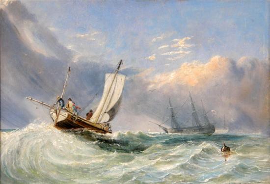 Appraisal: Sidney George Cattermole th century 'Boats in a rough sea'