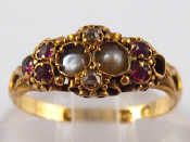 Appraisal: An antique carat gold gem set ring hallmarked Birmingham size