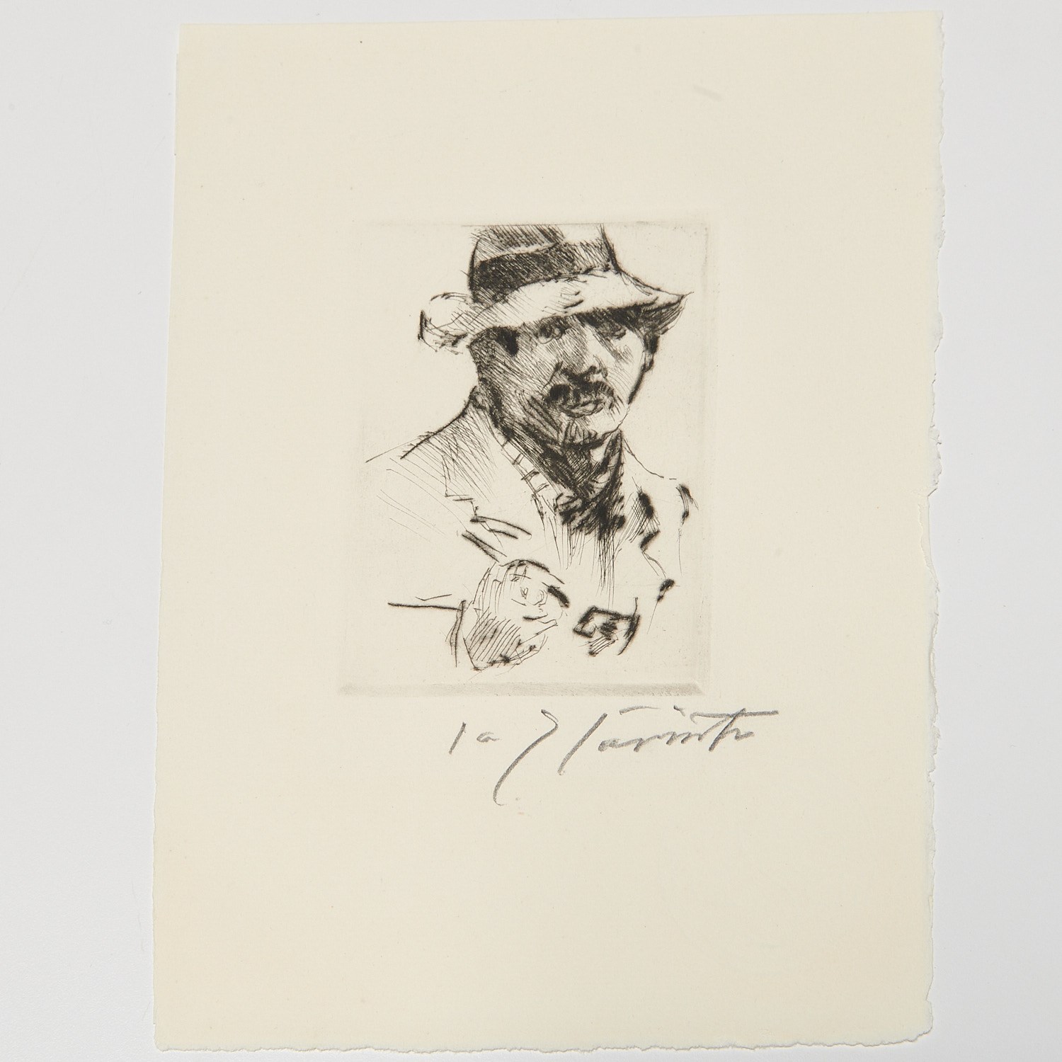 Appraisal: LOVIS CORINTH DRYPOINT Lovis Corinth German - Selbstbildnis Self-Portrait on