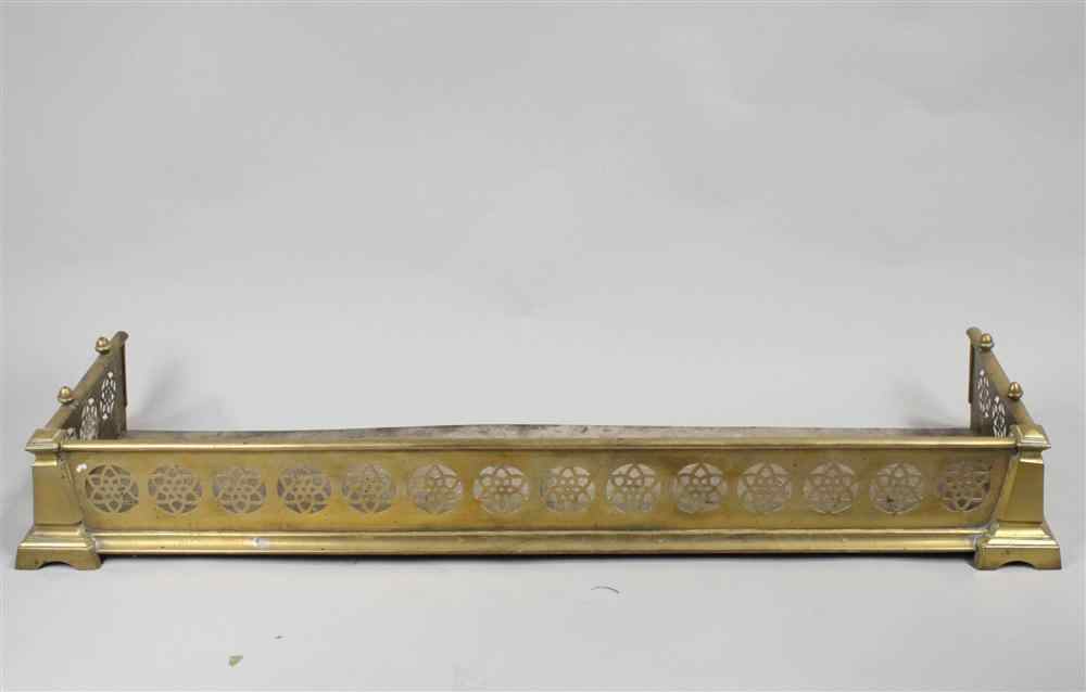 Appraisal: BRASS FENDER with pierced pattern of a six cornered star-