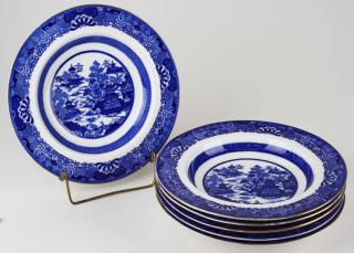 Appraisal: set of six fine Copeland porcelain late flow blue soup