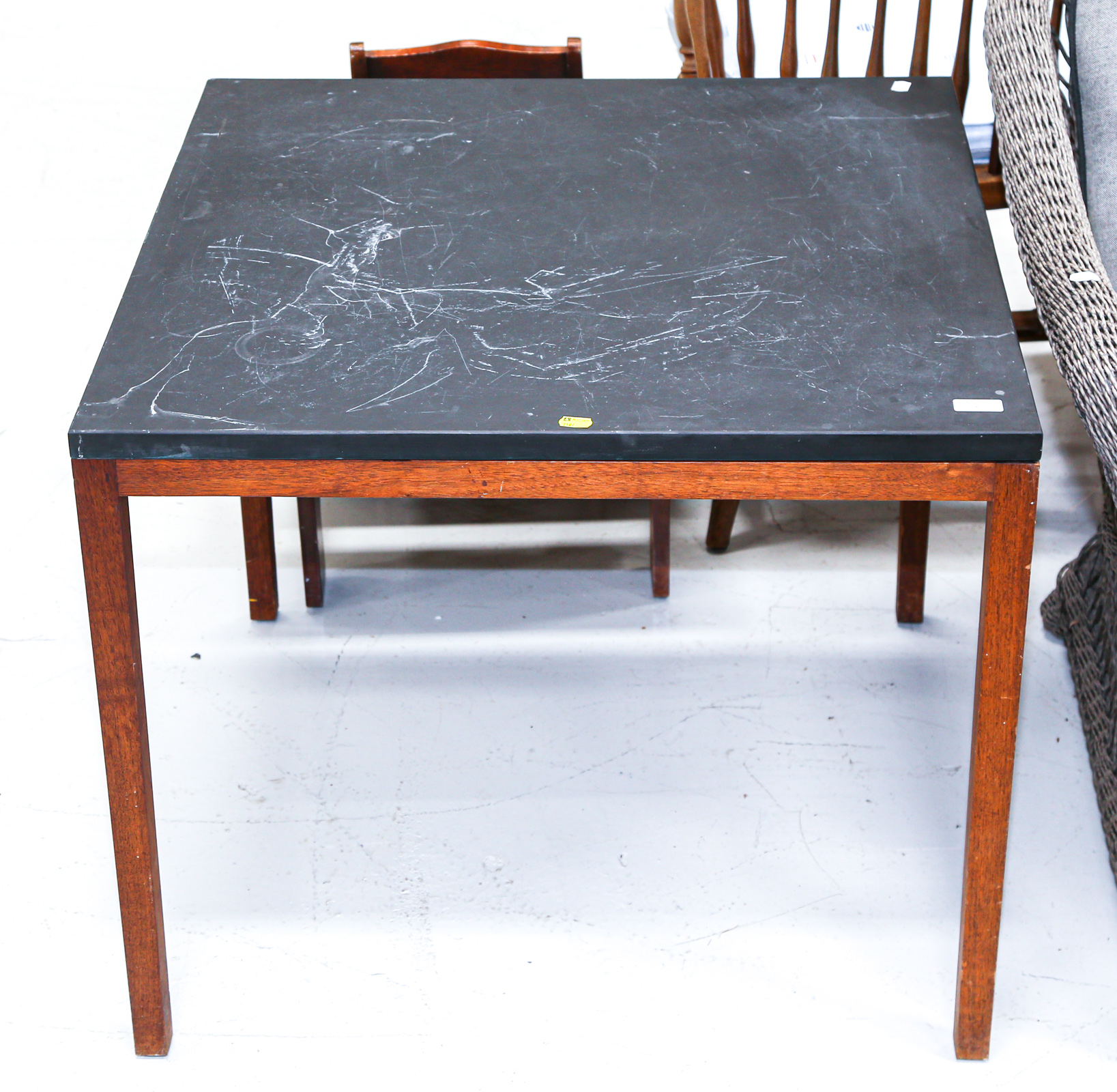 Appraisal: MID-CENTURY OCCASIONAL TABLE WITH SLATE TOP rd quarter th century