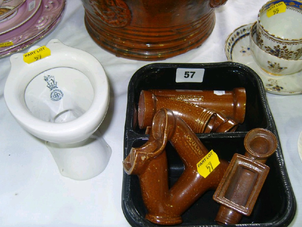 Appraisal: A collection of Doulton salt glazed stoneware miniature pipe sections