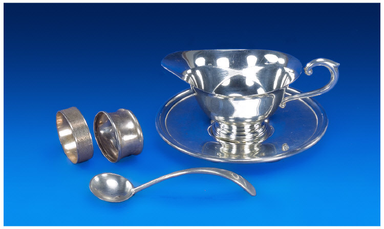 Appraisal: Small Collection Of Silver Items Comprising American Sterling Silver Sauce