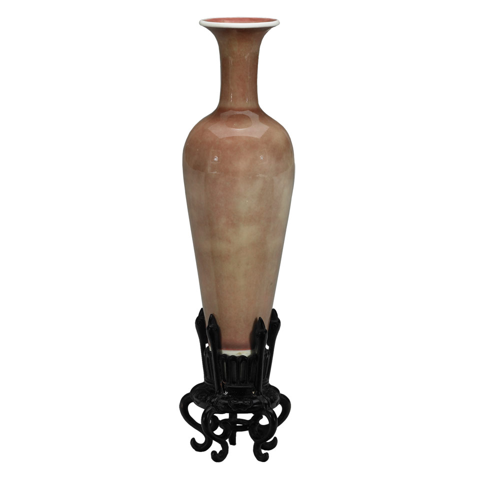 Appraisal: Peachbloom Glazed Amphora Liuye Zun Qing Dynasty Kangxi Mark and