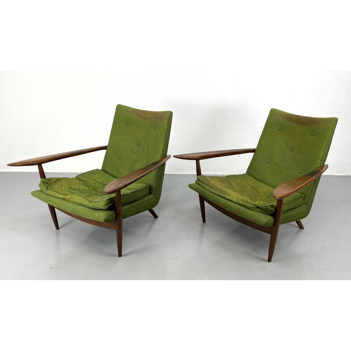 Appraisal: Pair GEORGE NAKASHIMA for Widdicomb Lounge Chairs Extended Long Paddle