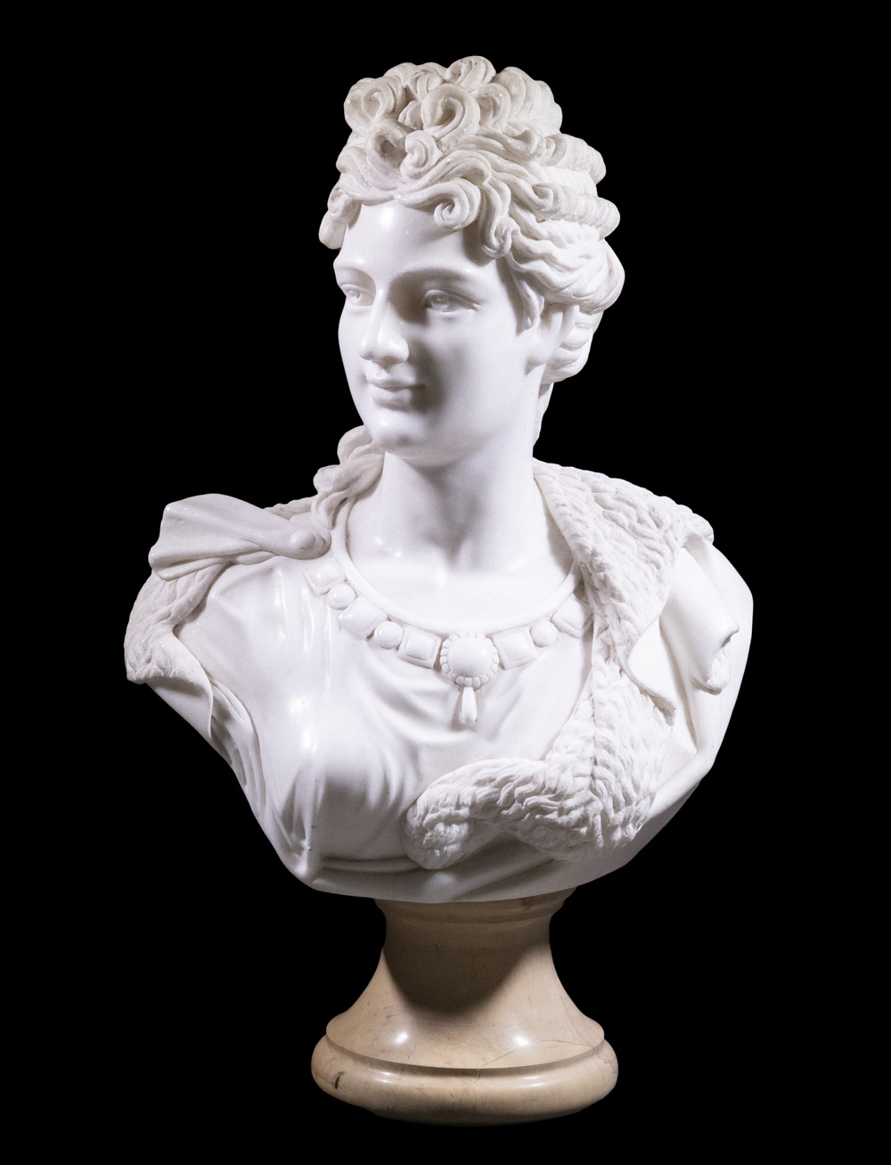 Appraisal: TH C WHITE MARBLE OVERSIZED BUST OF BOUDICA THE WARRIOR