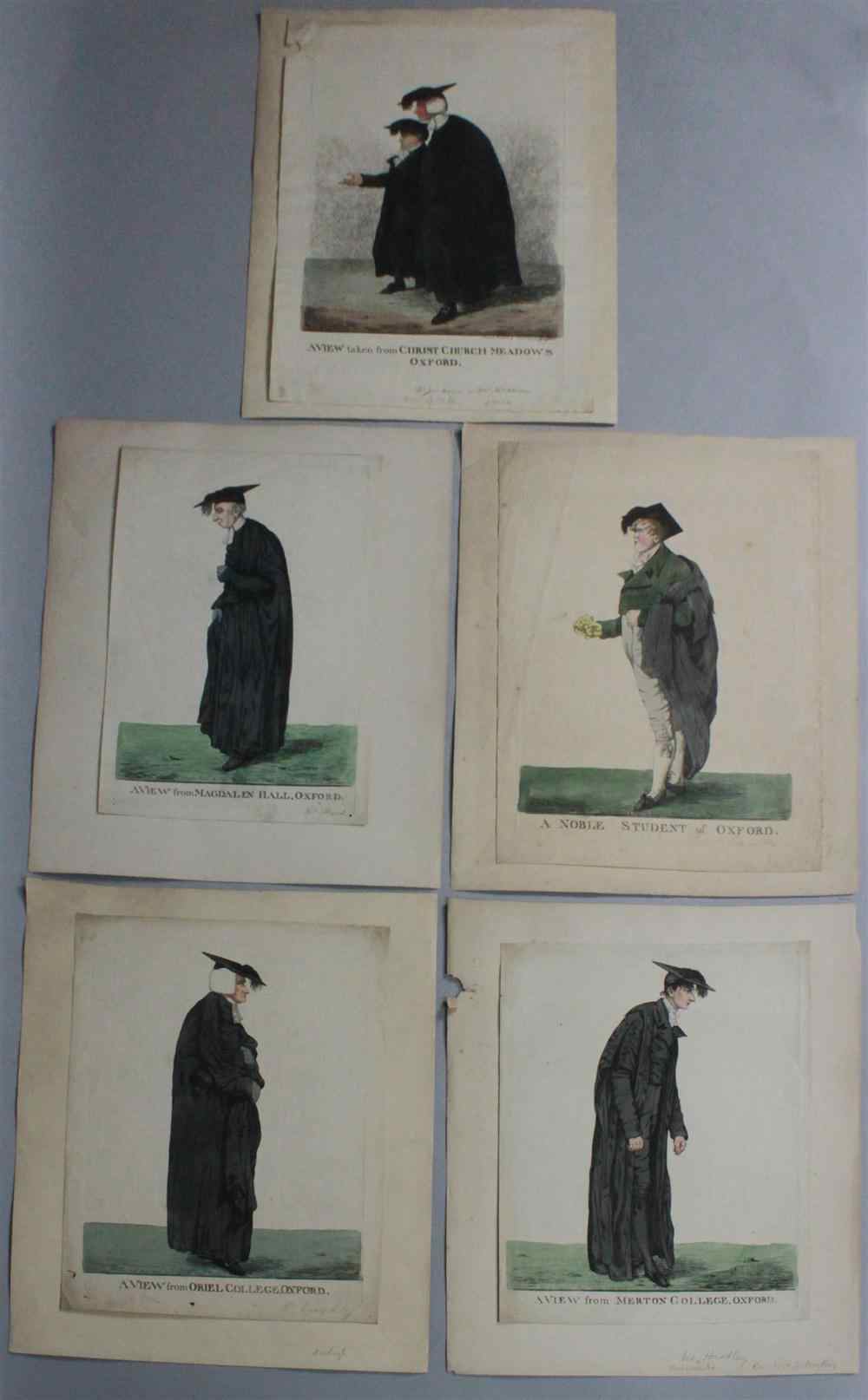 Appraisal: ROBERT DIGHTON BRITISH - A COLLECTION OF FIVE OXFORD COLLEGIATE