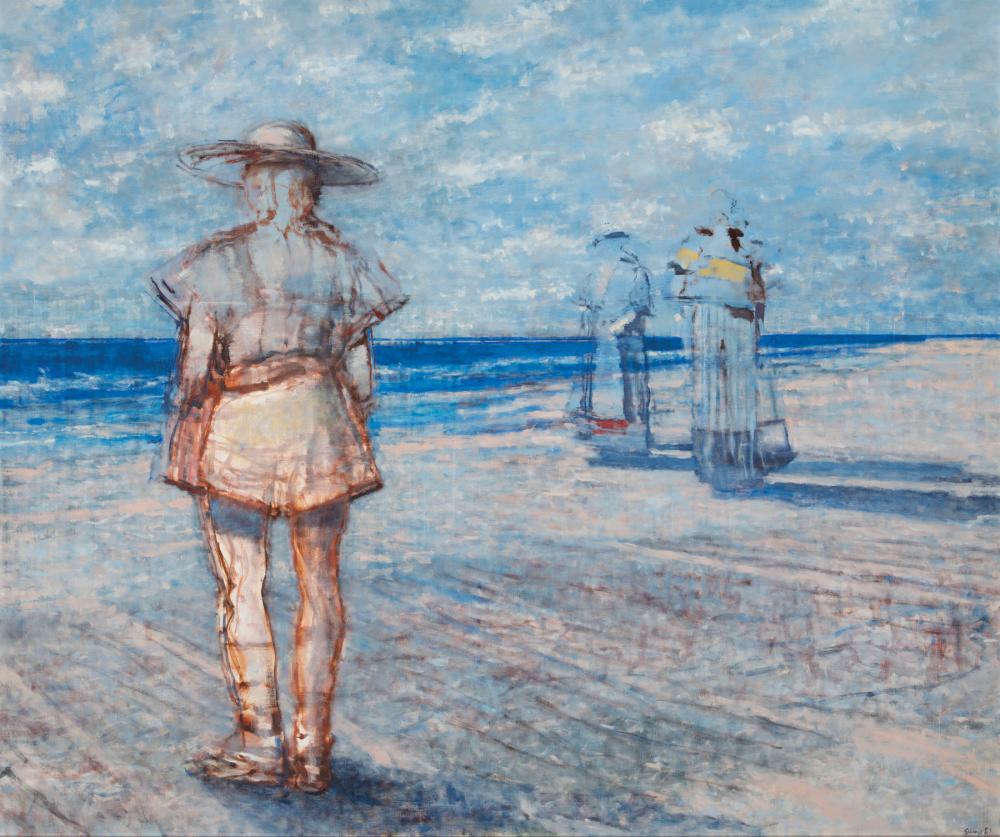 Appraisal: Peter Solow American New York b Figures on the Shore