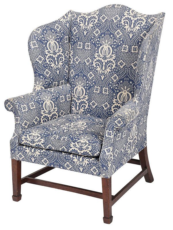 Appraisal: American Chippendale Mahogany Wing Chair Philadelphia - with arched back