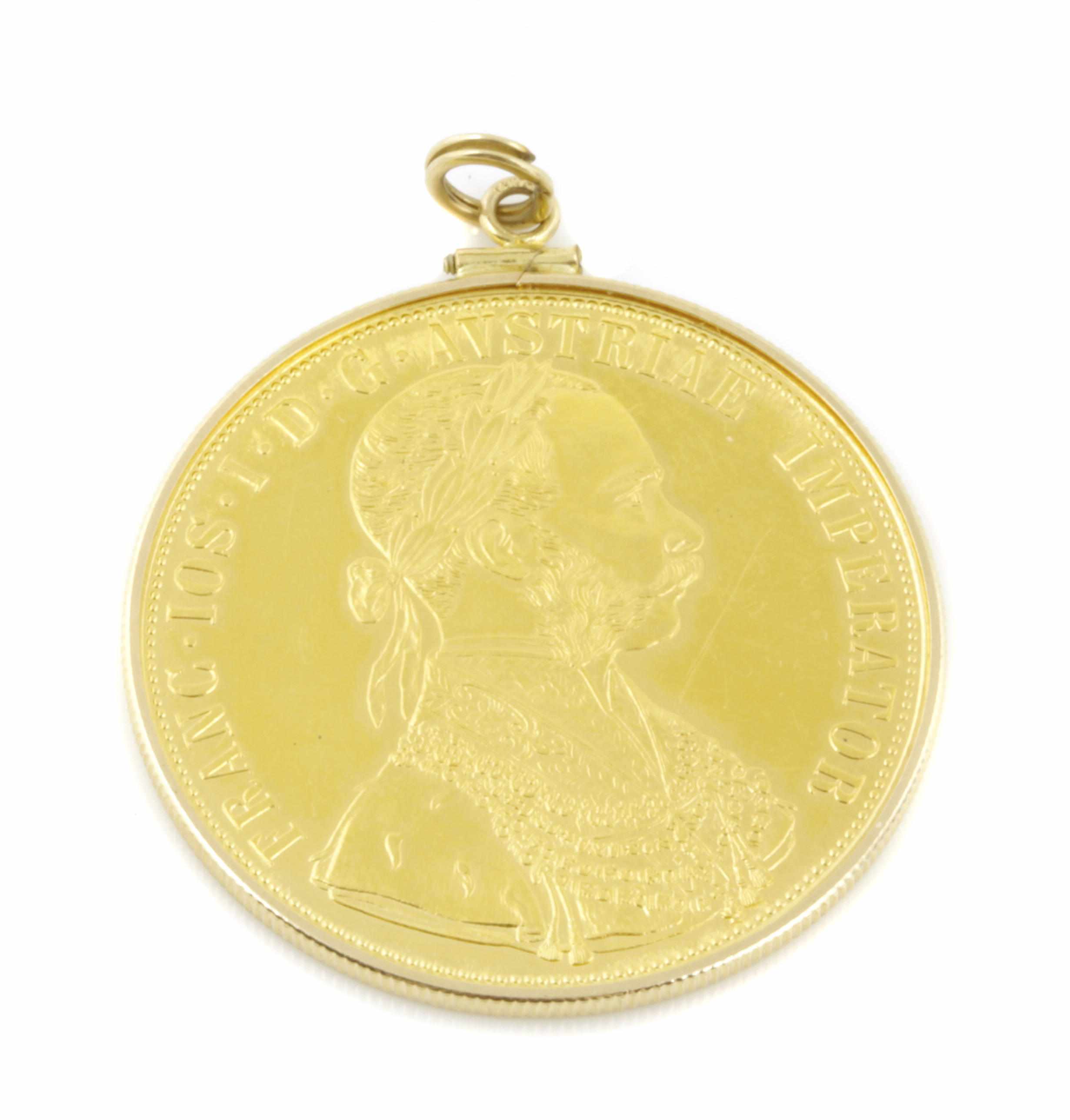 Appraisal: A gold coin pendant featuring an Austrian gold coin dated