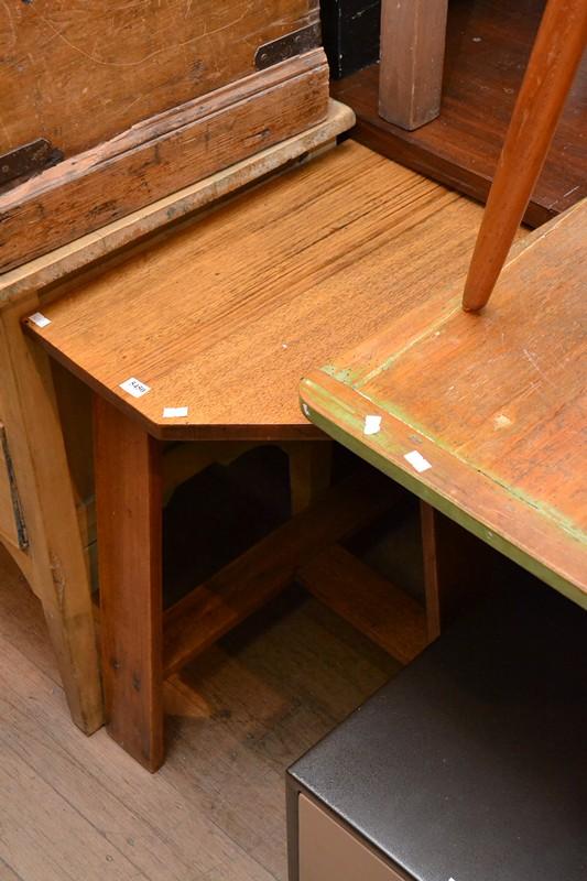 Appraisal: A MID CENTURY OAK HALL TABLE A MID CENTURY OAK