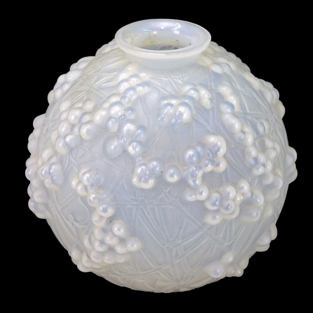 Appraisal: Rene Lalique Druide Vase Rene Lalique Druide Opalescent Crystal Vase