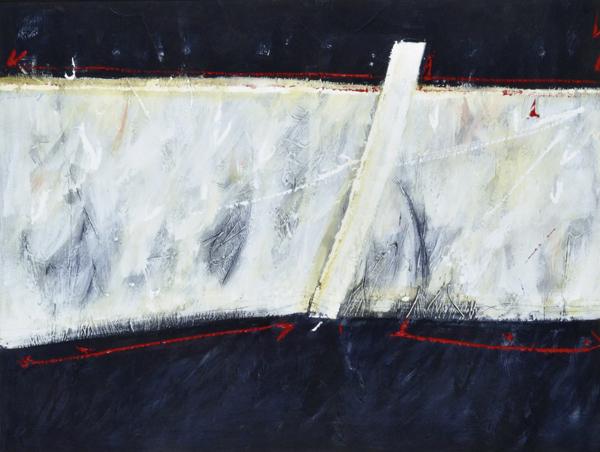 Appraisal: SANDRA LEVESON-MEARES BORN Lines of Destination oil on board SANDRA