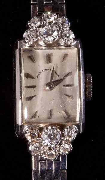 Appraisal: Lady's Diamond Wristwatch Black Starr Gorhamcirca set in the center