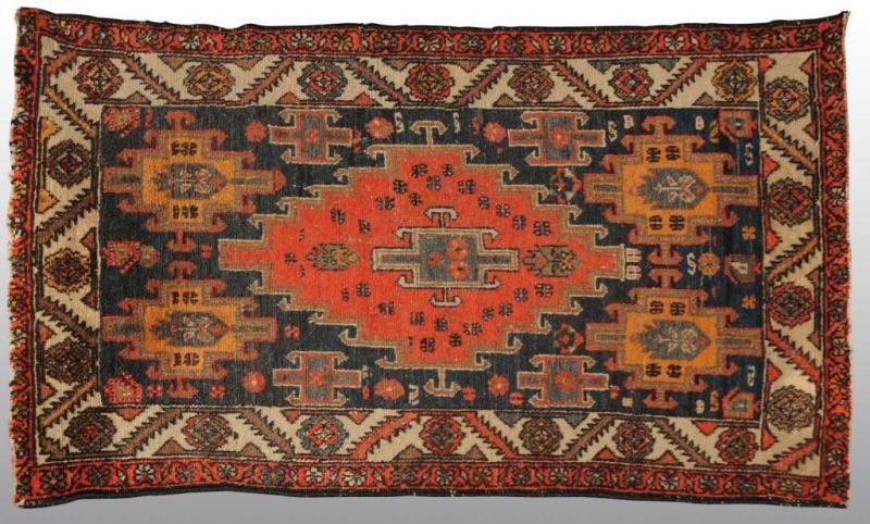 Appraisal: Antique Oriental Rug Description Geometric design Nice deep red colors