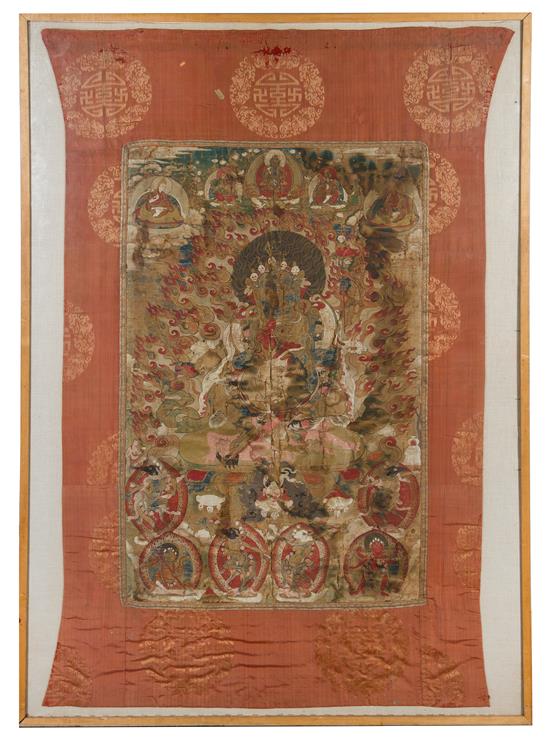 Appraisal: Sale Lot A Tibetan Thangka th th century the central