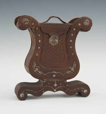 Appraisal: An Unusual Victorian Leather Clad Lady's Companion The tooled leather