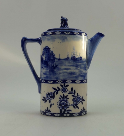 Appraisal: Royal Doulton Burslem coffee pot decorated in the blue Norfolk