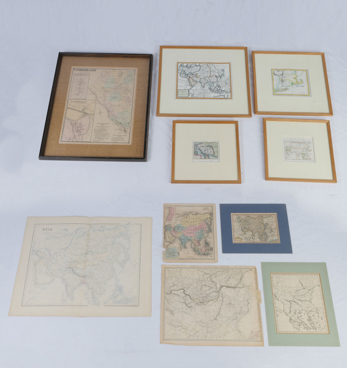 Appraisal: PC MAP COLLECTION Comprising - Large frame ''Lewis Clark's Track''