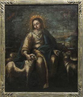 Appraisal: Late th C Italian Oil of Madonna as Shepardess Late