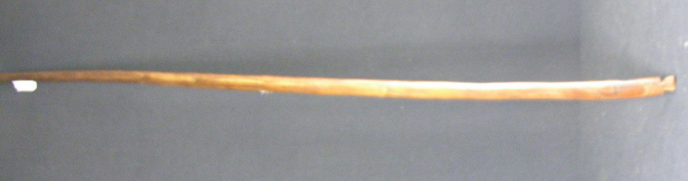 Appraisal: NATIVE AMERICAN WOODEN BOW Probable walnut Written on bow Kishkenton