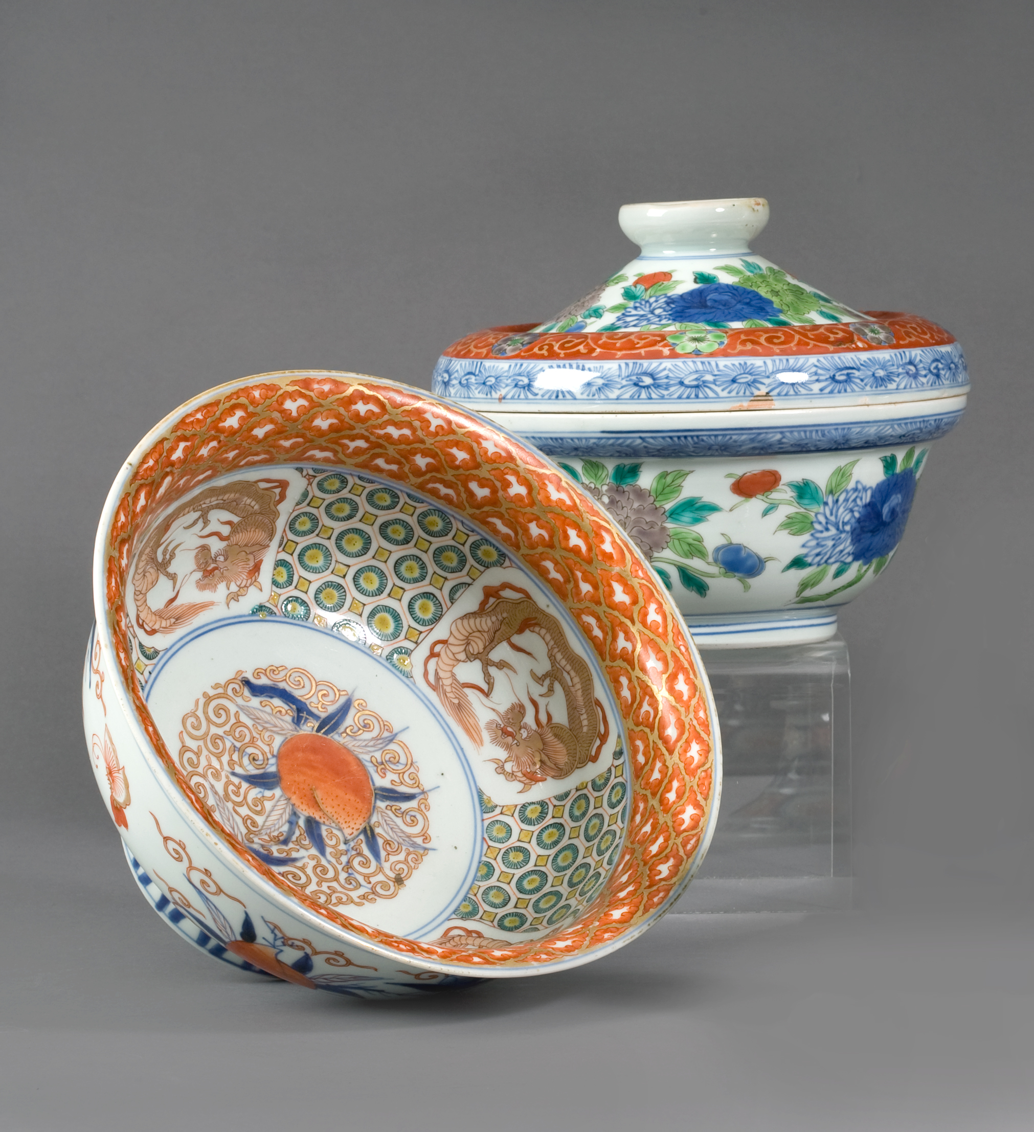 Appraisal: JAPANESE PORCELAIN BOWL AND A BOWL AND COVER The first