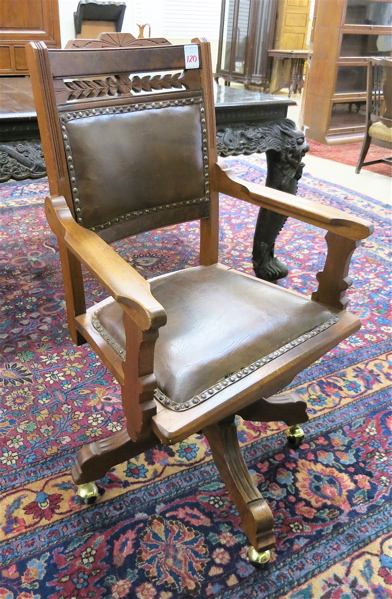 Appraisal: A VICTORIAN WALNUT DESK CHAIR Charles Eastlake design c an