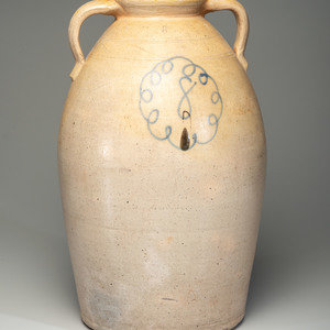 Appraisal: An Eight-Gallon Twin-Handled Stoneware Jar Possibly Lambright Ohio Dated with