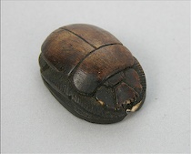 Appraisal: Egyptian Steatite Scarab with Horus ca th Dynasty Artistic carving