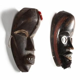 Appraisal: Liberia Two Kran Masks the first with kaolin eyebrows and