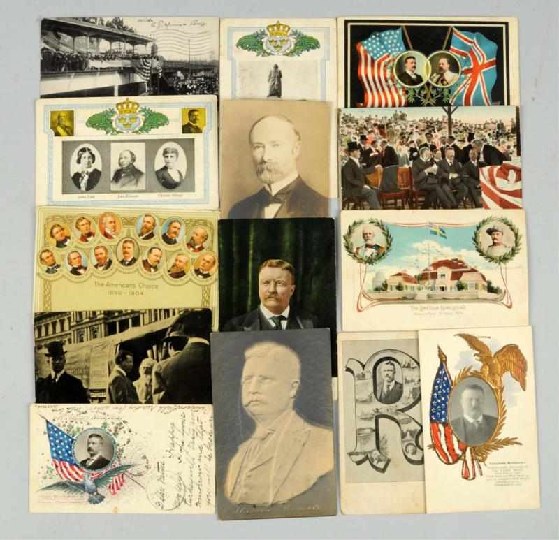 Appraisal: Lot of President Theodore Roosevelt Postcards This lot consists of