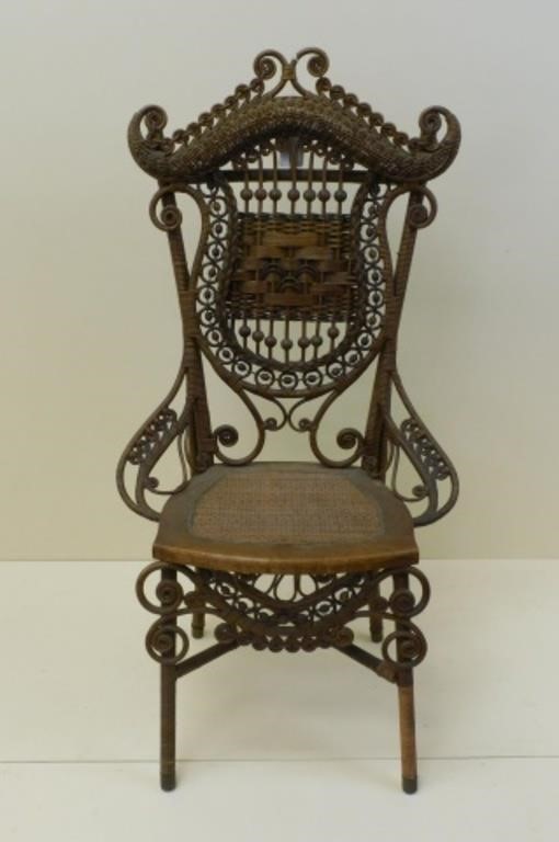 Appraisal: Rattan Company Made in Wakefield Massachusetts The chair has a