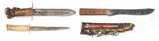 Appraisal: LOT OF THREE POSSIBLE INDIAN ASSOCIATED KNIVES LOT OF THREE