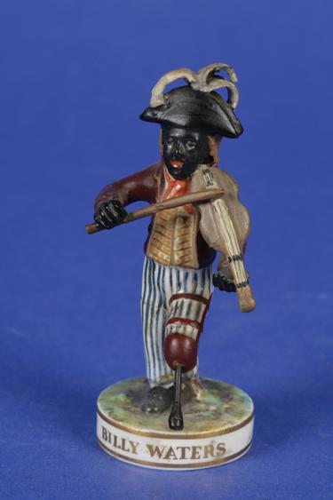 Appraisal: A DERBY STEVENSON HANCOCK FIGURE OF BILLY WATERS playing a