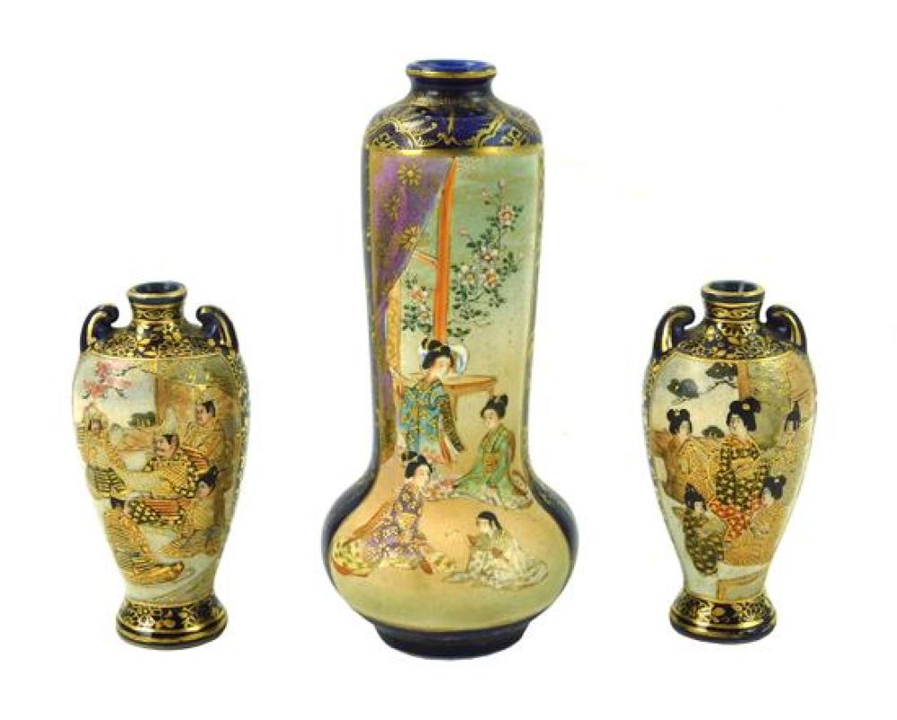 Appraisal: ASIAN Three pieces of Japanese Satsuma th th C including