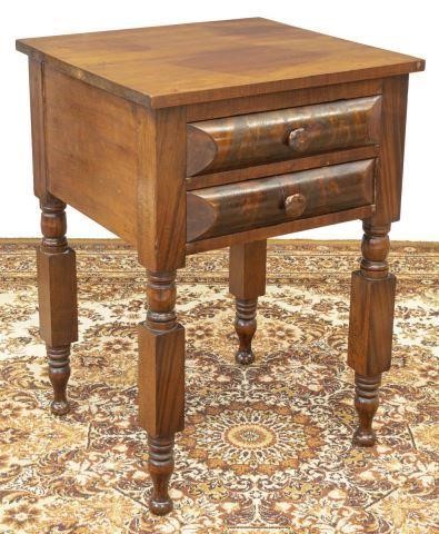 Appraisal: American Empire mahogany side table nightstand th c two ogee