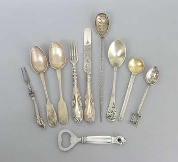 Appraisal: A Lot of Silver Utensils Including Tiffany and Georg Jensen