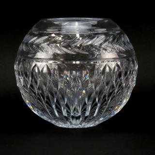 Appraisal: Faberge Atelier Crystal Bowl in Fitted Box Faberge Atelier Crystal