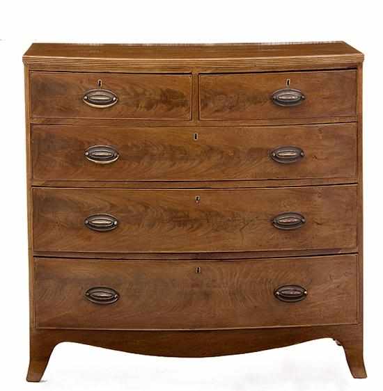 Appraisal: George III style mahogany bowfront chest of drawers mid th