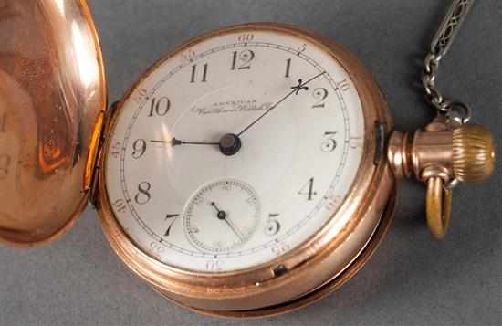 Appraisal: American Waltham Watch Co K rose gold hunting case pocket