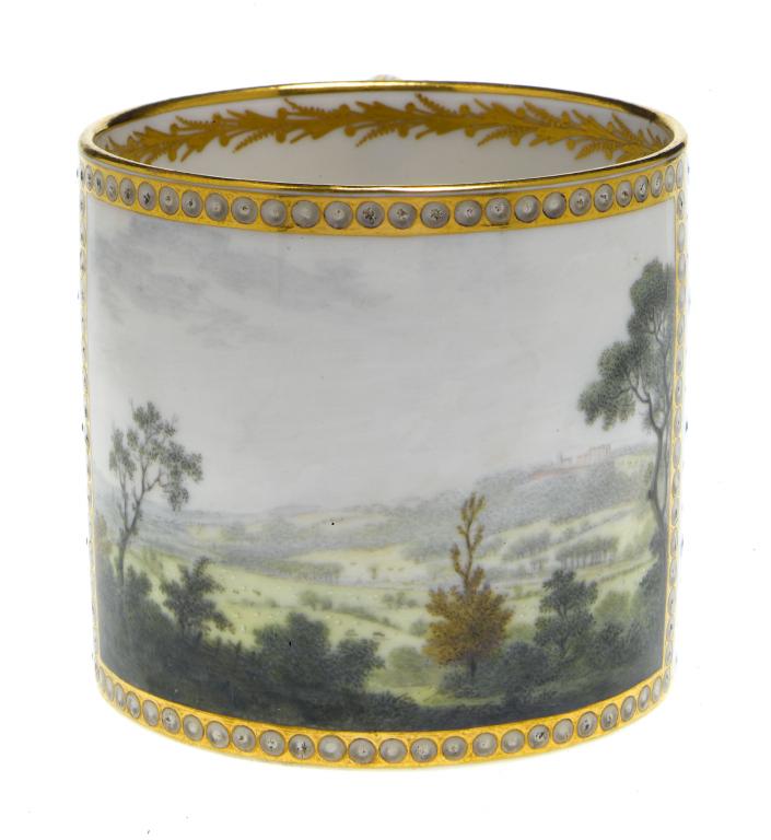 Appraisal: A DERBY COFFEE CAN painted probably by John Brewer with