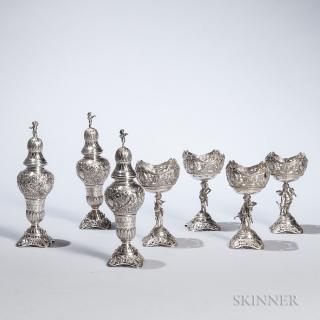 Appraisal: Seven Pieces of German Silver Tableware probably Hanau early th