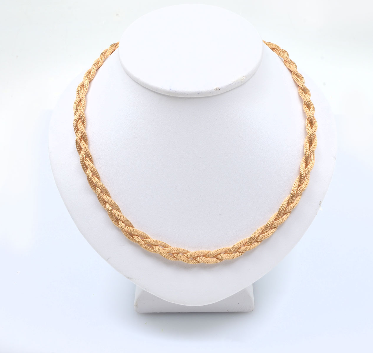 Appraisal: K ITALIAN MID-CENTURY WOVEN BRAID NECKLACE Yellow gold braided mesh